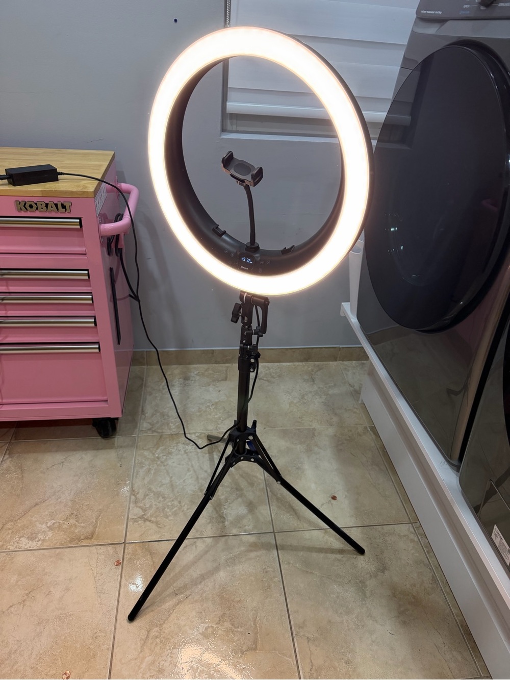 LED Ring Light with Adjustable Tripod - Black